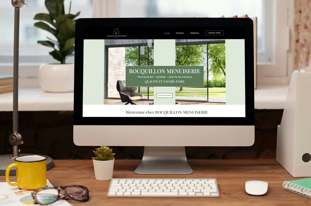mockup présentant le site bocquillonmenuiserie.com