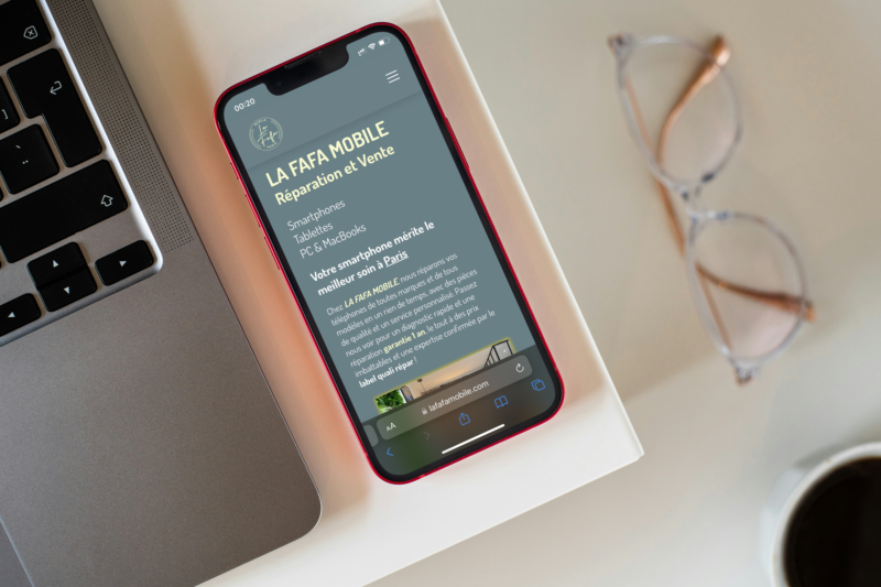 mockup présentant le site lafafamobile.com