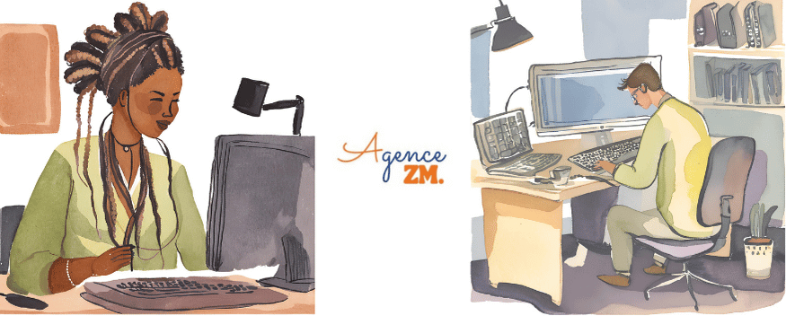 illustration de Mariam et Zak de l'Agence ZM