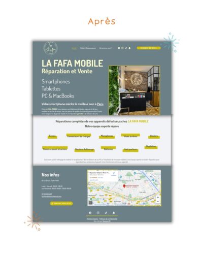 après d'un site internet, par l'agence ZM