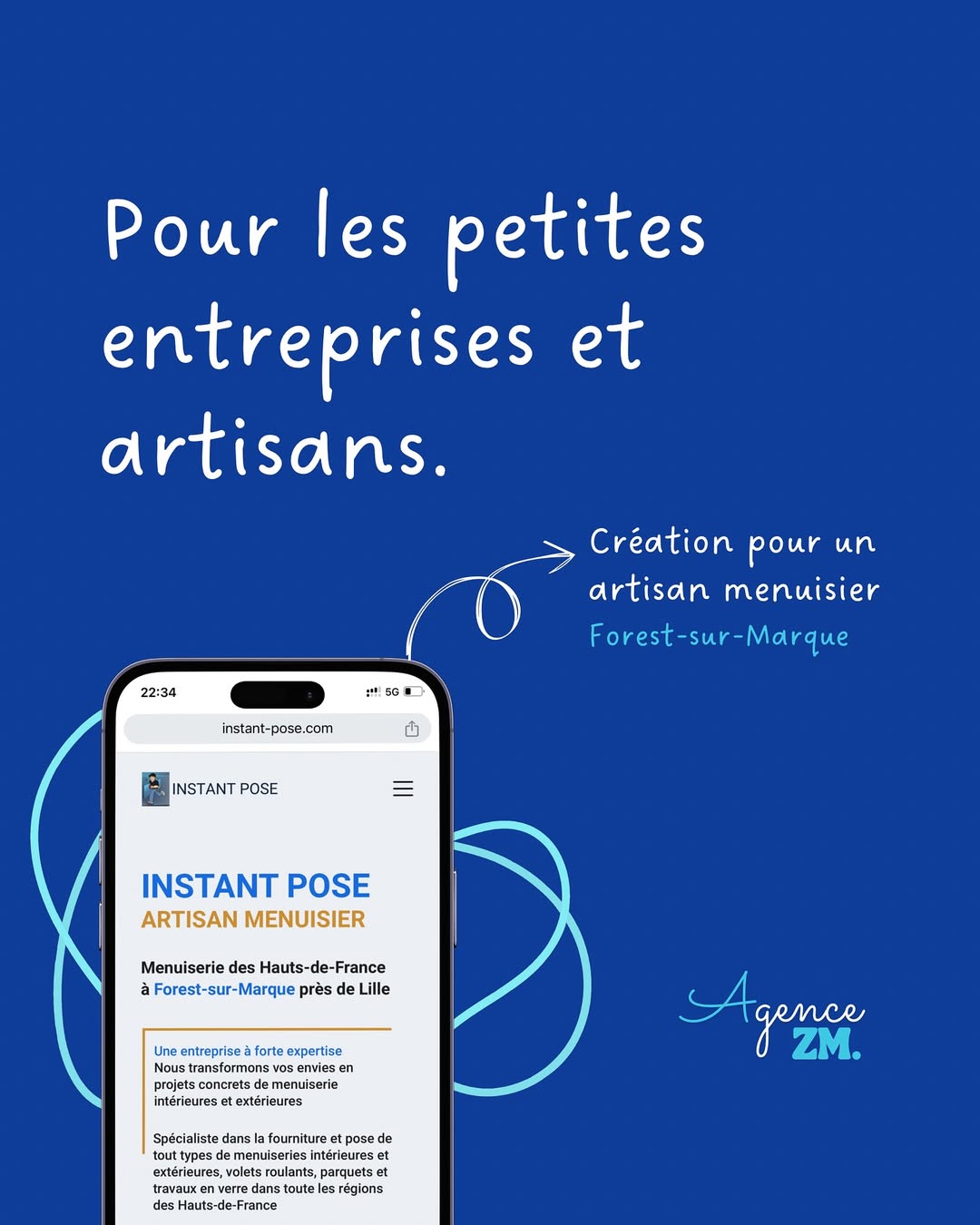 publication instagram de notre agence web, creation du site internet instant pose