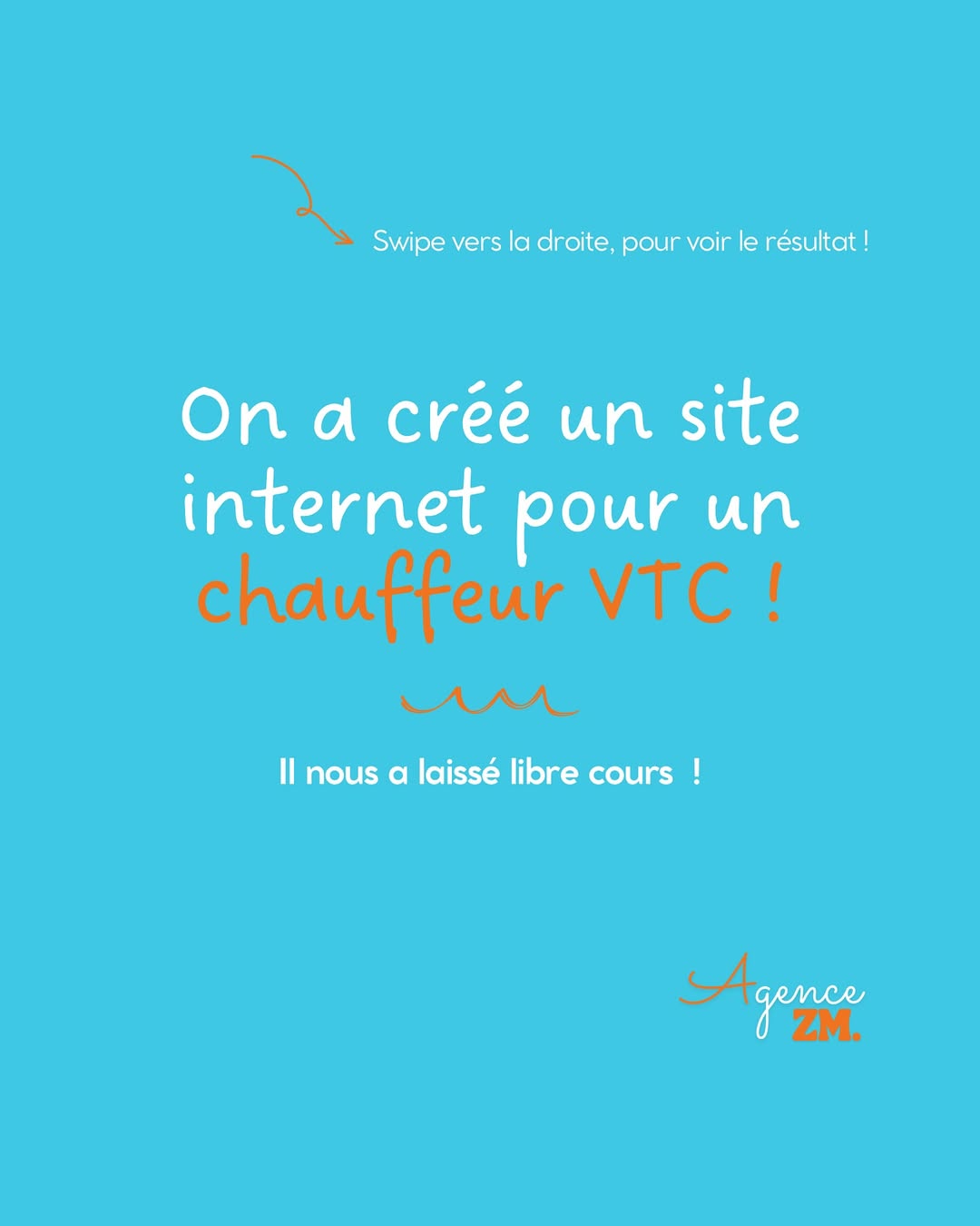 publication instagram pour un site internet de VTC